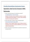 Florida Demolition Contractor Exam Questions And Correct Answers With Rationales