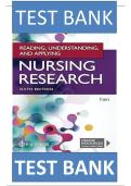 Test Bank for Reading&comma; Understanding&comma; and Applying Nursing Research Sixth Edition by James A&period; Fain &vert;ISBN&colon; 9781719641821&vert; Guide A&plus;