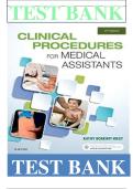 Test Bank for Clinical Procedures for Medical Assistants 10th Edition by Kathy Bonewit-West &vert;ISBN&colon; 9780323377119&vert; Guide A&plus;