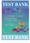 Test Bank for Critical Care Nursing&colon; A Holistic Approach 11th Edition by Patricia Gonce Morton &vert;ISBN&colon; 9781496315625&vert; Guide A&plus;