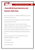 Texas MPJE Exam Questions and Answers 100&percnt; Pass