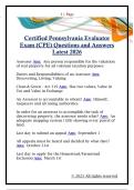 Certified Pennsylvania Evaluator  Exam &lpar;CPE&rpar; Questions and Answers  Latest 2026 