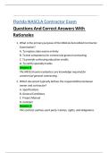 Florida NASCLA Contractor Exam Questions And Correct Answers With Rationales