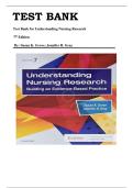 Test Bank for Understanding Nursing Research&colon; Building an Evidence-Based Practice 7th Edition by Susan K&period; Grove &vert;ISBN&colon; 9780323532051&vert; Guide A&plus;
