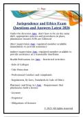 Jurisprudence and Ethics Exam  Questions and Answers Latest 2026