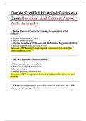 Florida Certified Electrical Contractor Exam Questions And Correct Answers With Rationales