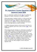 PA Appraisers License Questions and  Answers Latest 2026