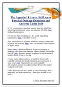PA Appraisal License 16-20 Auto  Physical Damage Questions and  Answers Latest 2026