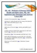 PIL AB - Methods of Humane Killing&comma;  Health and Safety Quiz&comma; PIL AB -  legislation quiz Questions and Answers  Latest 2026