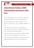 Group Personal Training &ndash; NASM Exam Questions and Answers 100&percnt; Pass