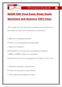 NASM CNC Final Exam Study Guide Questions and Answers 100&percnt; Pass