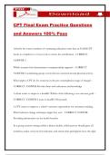 CPT Final Exam Practice Questions and Answers 100&percnt; Pass