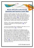 REAL ESTATE LAW EXAM  Questions and Answers Latest 2026 