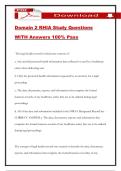 Domain 2 RHIA Study Questions WITH Answers 100&percnt; Pass