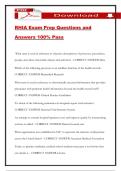 RHIA Exam Prep Questions and Answers 100&percnt; Pass
