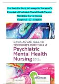 Test Bank for Davis Advantage for Townsend's Essentials of Psychiatric Mental Health Nursing&colon; Concepts of Care in Evidence-Based Practice&comma; 9th Edition by Morgan Townsend ISBN&colon;9781719645768&comma; &vert; Newest Update 2026
