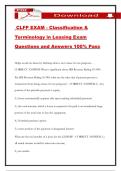 CLFP EXAM - Classification & Terminology in Leasing Exam Questions and Answers 100&percnt; Pass