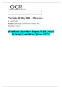 2025 A Level Law H418&sol;01 The legal system and criminal law &lpar;Verified Question Paper With Mark Scheme Combined June 2025&rpar;