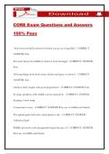 CORE Exam Questions and Answers 100&percnt; Pass