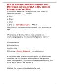 NCLEX Review Pediatric Growth and Development Exam Q&A 100- correct Answers- A&plus; verified&period;