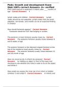 Peds Growth and development Exam Q&A 100- correct Answers- A&plus; verified