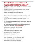 Davis Pediatric Success Chapter 3 Growth and Development Exam Q&A 100- correct Answers- A&plus;