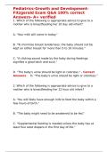 Pediatrics-Growth and Development-Fitzgerald Exam Q&A 100- correct Answers- A&plus; verified&period;