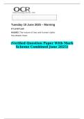 2025 A Level Law H418&sol;03 The nature of law and human rights &lpar;Verified Question Paper With Mark Scheme Combined June 2025&rpar;