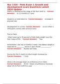 Nur 1310 - Peds Exam 1 Growth and development exam Questions Latest 2026 Update