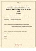 PCI ISA Exam A&B ALL QUESTIONS AND CORRECT ANSWERS LATEST UPDATE THIS YEAR