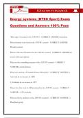 Energy systems &lpar;BTEC Sport&rpar; Exam Questions and Answers 100&percnt; Pass