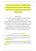 NRNP 6675 Psychiatric Mental Health Nurse Practitioner&comma; Walden University&comma; 2024&ndash;2025 &ndash; Comprehensive Final Exam Study Guide