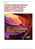 Test Bank for Methods in Behavioral  Research 15th EDITION&vert; PAUL C&period;  COZBY and SCOTT C&period; BATES&vert;&vert;ISBN&colon;9781260718904