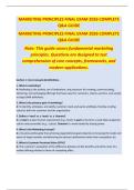 MARKETING PRINCIPLES FINAL EXAM 2026 COMPLETE  Q&A GUIDE 