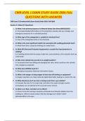 CWB LEVEL 1 EXAM STUDY GUIDE 2026 FULL  QUESTIONS WITH ANSWERS 