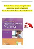 Test Bank for Davis Advantage for Maternal-Newborn Nursing&colon; The Critical Components of Nursing Care&comma; 4th Edition&comma; by Roberta Durham&comma; Linda Chapman&period; All Chapters 1 - 19 LATEST