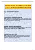 BUSINESS LAW MIDTERM EXAM 2026  QUESTIONS WITH DETAILED ANSWERS