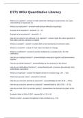 D771 WGU Quantitative Literacy Questions and Answers
