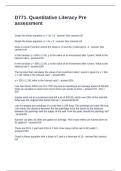 D771&period; Quantitative Literacy Pre assessment  Questions and Answers