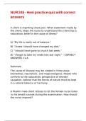 NUR 245 - Hesi practice quiz with correct answers