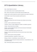 D771-Quantitative Literacy  Questions and Answers