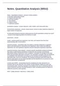 Notes&period; Quantitative Analysis &lpar;WGU&rpar; Questions and Answers