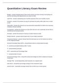 Quantitative Literacy Exam Review Questions and Answers