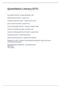 Quantitative Literacy-D771 Questions and Answers Fully Solved