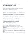 Quantities Literacy WGU D771 &lpar;Elementary Education&rpar;  Questions and Answers 100&percnt; Solved