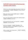 NUR 109 Fundamentals of Nursing exam questions with answers&period;