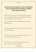 Hardware Install and Maintenance CIST 1122 MIDTERM Exam ALL 300 QUESTIONS AND CORRECT ANSWERS LATEST UPDATE THIS YEAR