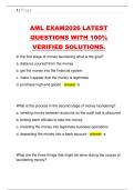 AML EXAM2026 LATEST  QUESTIONS WITH 100&percnt;  VERIFIED SOLUTIONS&period;