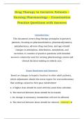 Drug Therapy in Geriatric Patients &ndash; Nursing Pharmacology &ndash; Examination Practice Questions with Answers