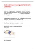 NUR 240 FINAL EXAM QUESTIONS WITH ANSWERS